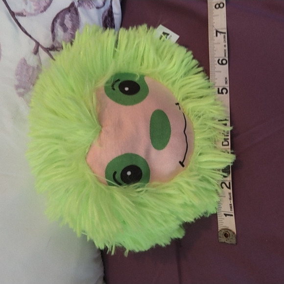 Squishy Fuzzy Squeeze Ball by Goffa. Lime Green - Picture 3 of 5